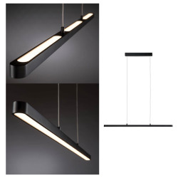 Paulmann 79693 Lento LED Pendant Light 37W Black Glossy Height-Adjustable