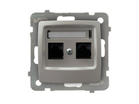 KARO Gniazdo komputerowe podwójne kat.5e MMC złącze IDC srebrny perłowy GPK-2S/K/m/43 OSPEL