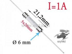 1,0A bezpiecznik ceramiczny do PCB; 5x20mm