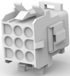 Socket housing, 9 pole, pitch 6.35 mm, straight, white, 770028-1