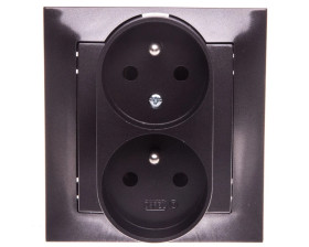 IMPRESJA Gniazdo podwójne z/u z niezamiennością faz antracyt GP-2YC/50