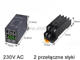 Przekażnik czasowy elektroniczny; 230V AC; LED; 2P