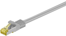 RJ45 patchkabel, CAT 6A S/FTP (PiMF), 500 MHz z CAT 7 kable surowym, Szary - Długość kabla 0.25 m