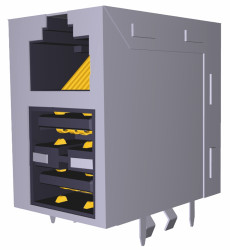 Złącze RJ45 Żeński Złącze RJ45 Montaż na płytce drukowanej Cat3 TE Connectivity, 90° 8-żyłowe