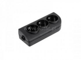 3GN z uziemieniem, listwa do przedłużacza czarne