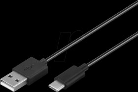 59118 USB 2.0 cable, A male auf C male, 0.5 m, black