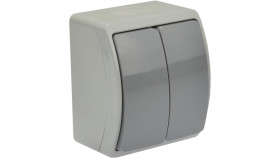 Łącznik Podwójny Świecznikowy Natynkowy Ip44 Szary Koala 152-08 61.315