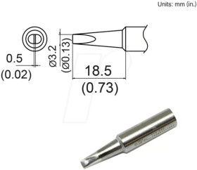 T19-D32 Soldering tip T19-D32, 3.2 mm, chisel