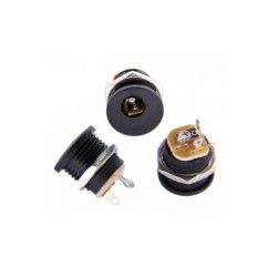 GNIAZDO DC 2,5/5,5 ZASILAJĄCE d12mm Z WYŁĄCZNIKIEM PLASTIK DO OBUDOWY PNELU /4049