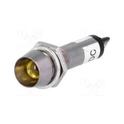 Kontrolka LED 8mm 12V żółta wklęsła / IND8-12Y-B