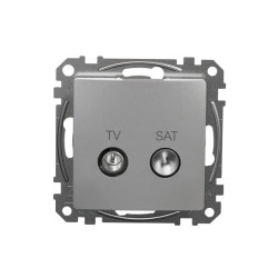 Gniazdo TV/SAT przelotowe (7dB), srebrne aluminium, Sedna Design i Elements SDD113474S