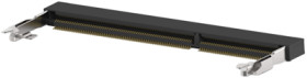 DIMM socket, 204 pole, pitch 0.6 mm (8.2 mm), copper alloy, gold plated for memory module, 2-2013022-1