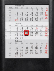 2026/2027 table-top insert calendar, black