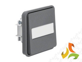 BERKER W.1 Przycisk 1-klawiszowy z podświetlanym p. opisowym IP55 szary 50413515 HAGER