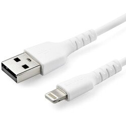 StarTech.com RUSBLTMM1M 3 foot (1m) Durable White USB-A to Lightning Cable - He
