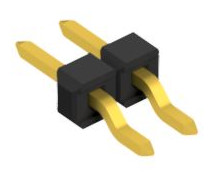 Pin header, 2 pole, pitch 2.54 mm, straight, black, 10080393