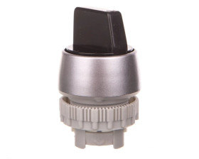 Napęd przełącznika obrotowego piórkowego 2-położeniowy czarny pierścień niklowany SP22-P.CZ.