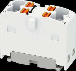 1046615 PTFIX distribution block, 4x1.5, white