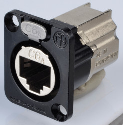 NE8FDX-P6-B CAT6A panel connector, black