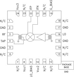 BiCMOS Mixer w/Integrated LO Amplifier, 700 - 1000 MHz