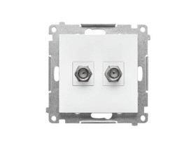 SIMON 55 Gniazdo antenowe typu „F” podwójny biały mat TASF2.01/111 KONTAKT SIMON