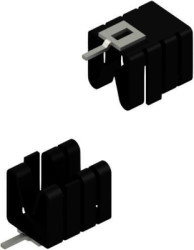 Clip-on heatsink, (L x W x H) 24.77 x 14.5 x 13.51 mm, 26 K/W, black anodized, 10006508