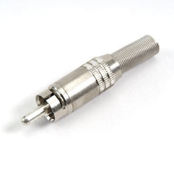 Wtyczka RCA Montaż na kablu Męski Lutowane, styki niklowane 5A Deltron