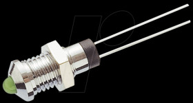 SMQS062 LED, wired, 3 mm, green, external reflector, Ø6 mm, 20 mcd, 50°