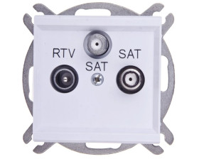 SONATA Gniazdo RTV-SAT z dwoma wyjściami SAT biały mat GPA-R2S/m/75