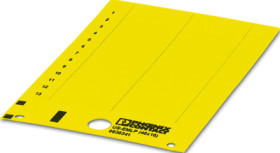 PVC device marker, (L x W) 9.5 x 40 mm, yellow, carrier card with 26 pcs, 0830342