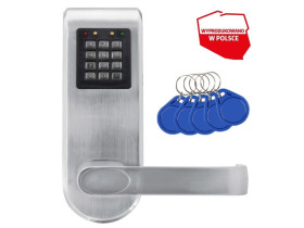 Szyld z kontrolą dostępu "EURA" ELH-72B9/SILVER z czytnikiem RFID i szyfratorem uniwersalny rozstaw śrub WE1A7007 EURA-TECH