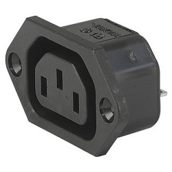 Schurter 6600.32 IEC connector Plug straight 3 pins Black 10 mA 1 pc