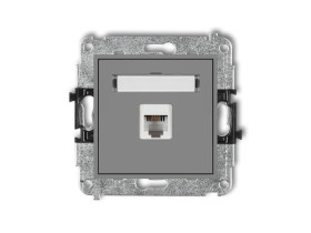 MINI Gniazdo telefoniczne 1xRJ11 4-stykowy beznarzędziowe szary mat 27MGT-1 KARLIK