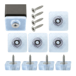 Nóżki Meblowe N2 22x22x9mm Podkładka Antypoślizgowa na Wkręt 8 sztuk