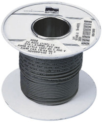 Przewód montażowy 1,3 mm² Szary Alpha Wire PVC 16 AWG 300 V dł. 30m 26/0,25 mm +105°C Lista UL