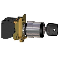 Przełącznik piórkowy na klucz, czarny O 22, 2 poz. 90, stab., 1 NO, ATEX XB4BG21EX