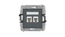 Mini Gniazdo Telefoniczne Podwójne 2Xrj11 4-Stykowy Beznarzędziowe Grafitowy...