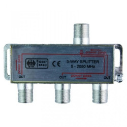 Rozdzielacz Splitter antenowy F na 3 TV metalowy, kompatybilny z DVB-T i SAT