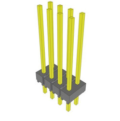 Listwa stykowa PCB 8-pinowe MTSW raster: 2.54 mm Prosty 2-rzędowe Samtec Otwór przelotowy Bez osłony