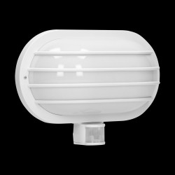 LASO oprawa ogrodowa z czujnikiem ruchu 180° 1x60W E27 IP44 plastik biała LF-2/W