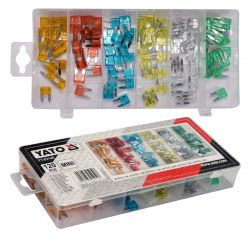 Zestaw bezpieczników samochodowych MINI 120 sztuk w organizerze