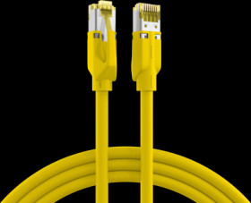 Patch cable, RJ45 plug, straight to RJ45 plug, straight, Cat 6A, S/FTP, LSZH, 10 m, yellow, IPK-6A-M-HFR-GE-1000