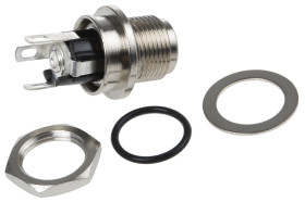 Switchcraft Gniazdo DC Gniazdo DC Prosty Montaż na panelu 5A 30.0V 26.3 mm Srebrny IP68