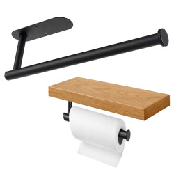 Uchwyt Kuchenny Na Ręcznik Papierowy - Czarny Loftowy - Wieszak Bez Wiercenia