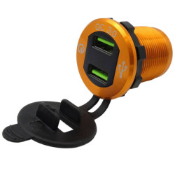 Ładowarka USB 12-24V /5V QC 3.0 obudowa złota +VOLTOMIERZ GREEN