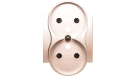 Simon 54 Pokrywa Gniazda Podwójnego Z Przesłonami Złoty Mat Z/U Do Ramek...