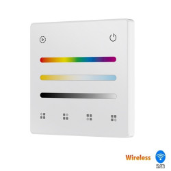 Naścienny panel bezprzewodowy 2.4GHz LED RGB+CCT 4 strefy/4 sceny 3V biały