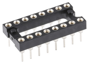 Podstawka DIL 2.54mm Pitch 7.62mm Row Spacing 16 Way, Przepust Toczony Pin, 3A E-TEC