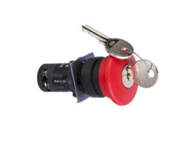 Harmony XB7 Głowica przycisku grzybkowego fi22 wyłączenie awaryjne czerwony fi40 mm odryglowany kluczem 1 NO + 1 NC XB7ES145P SC