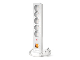 Listwa zasilająca 1.5M 5X230V PL biała W0173